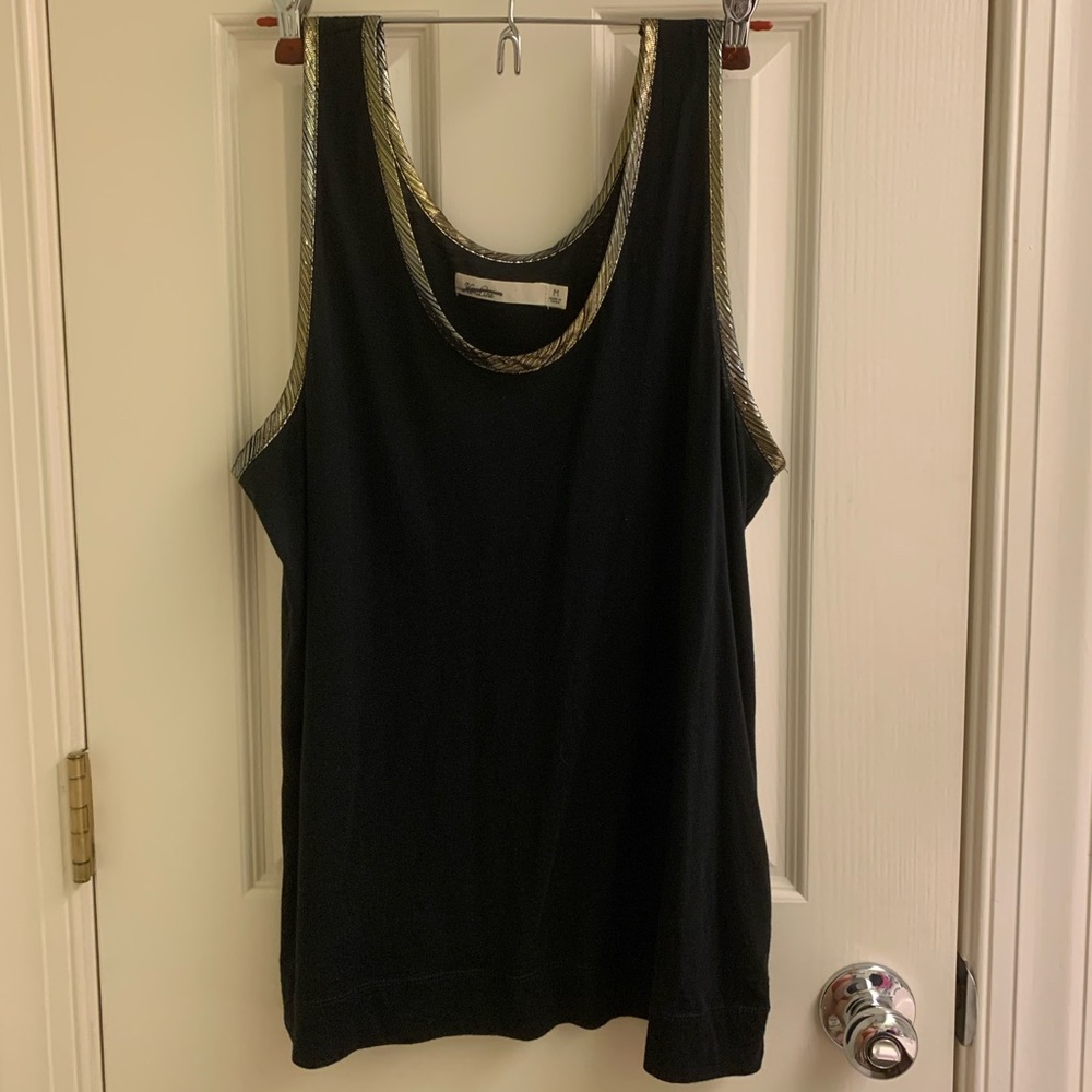 Black sleeveless top with sparkly lining